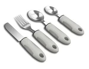 Disabled Cutlery Set Elderly Grip Easy Eating Fork Spoon Disability Aid Comfort - Picture 1 of 52