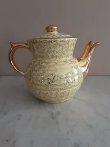 Vtg Hall Yellow & Gold Drip-O-Lator 8" Coffee Pot - Picture 1 of 5