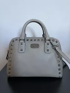 Womens Designer Handbag - Michael Kors Saffiano Stud Mini Bag Grey - Picture 1 of 19