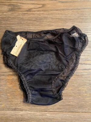 Barbara Lee Vintage Panty Negro Mujer Ropa Interior Talla 4 Nuevo Con Etiquetas Antiguo Stock Foto 1 de 4