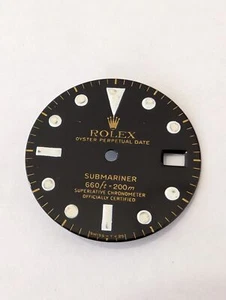 ROLEX OYSTER PERPETUAL DATE SUBMARINER FACTORY BLACK 2-TONE DIAL FOR 16613 - Picture 1 of 2