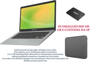 LAPTOP Microtech EBL14C/W2 Gray 14.1" FHD N4020 4/64 Wi-Fi 5 BT 4.2 WIN 11 PRO - Afbeelding 1 van 6