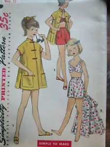 VTG 1950's Girl's Simplicity Pattern 16324 / Shorts Bra Coat Sz 10 UNCUT - Picture 1 of 1