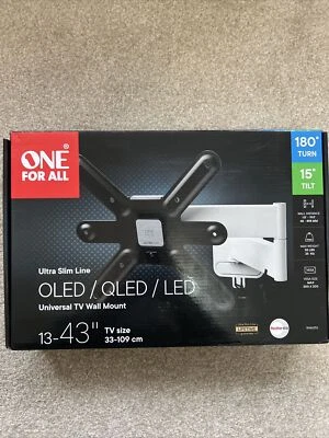 One For All TV Wall Bracket Mount-Screen size 13-43 Inch-For All types of TV-New - Image 1 of 4