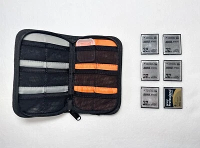(5x) Compact Flash CF 32GB Hoodman Steel memory, 1000x, 6 cards + Lowe Pro Case - Image 1 of 4