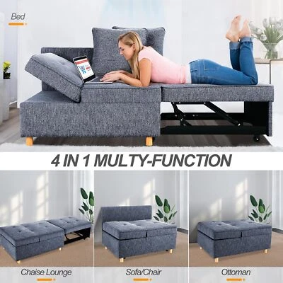 Folding Ottoman Sofa Bed Chair 4-in-1 Sleeper Sofa with 5 Adjustable Backrest A+ - Image 1 of 4