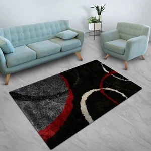 Eco-Friendly Hand Tufted Shag Polyester Area Rug Geometric Multicolor BBK00011 - Picture 1 of 8