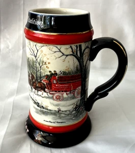 Vintage 1990 Anheuser Busch An American Tradition Budweiser Holiday Stein Exc. - Picture 1 of 6