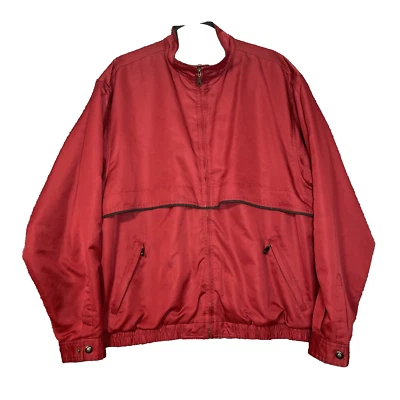 CUTTER & BUCK CB WeatherTech Jacket Windbreaker Mens L Ruby Red Sporty Golf READ - Image 1 of 4