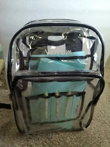 Clear Backpack Transparent See Thru School Concert Security Heavy Duty Bookbag - Picture 1 of 6
