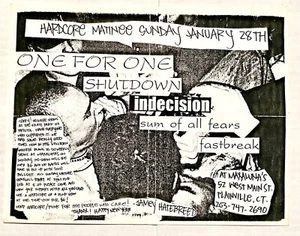 Indecisión de apagado ONE FOR ONE + RARO VOLANTE VINTAGE 1996 28/01/1996 MAXALUNAS CT - Imagen 1 de 2