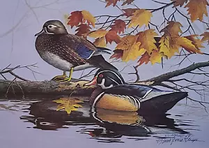 NUEVO Par de Pato de Madera Firmado Edición Limitada Impreso por Jerrie Glasper - Woodies - Imagen 1 de 1