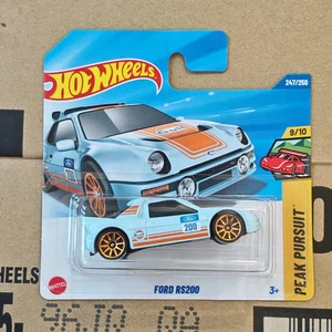 Estuche Hot Wheels Q 2025 Ford RS200 Gulf tarjeta corta con protector gratuito #247 - Imagen 1 de 1