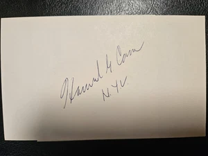 Howard Caan - NYU - 1920 Basketball All-American SIGNED 3x5 index card - Picture 1 of 3