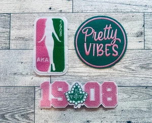 AKA Alpha Kappa Alpha Sorority Iron-On / Sew On Embroidered Patches D9Greek - Picture 1 of 5