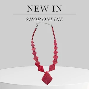 Jay King DTR 925 Sterling Silver Red Coral Diamond Collar Statement Necklace - Picture 1 of 4