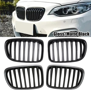 ABS Gloss/Matte Black Front Bumper Kidney Grille Grill For 2010-2015 BMW E84 X1 - Foto 1 di 14