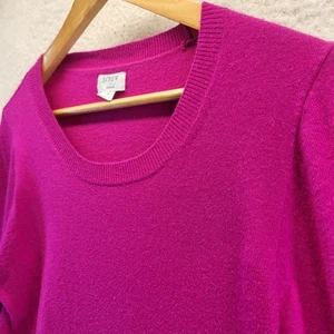 J Crew Teddie Sweater Women Medium Pink Long Sleeve Crewneck Wool Blend Pullover - Picture 1 of 16