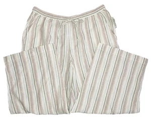 DIP Linen Blend Capri Wide Leg Women's Pants Striped Size XL NEW - Picture 1 of 13
