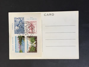 AUSTRALIA 1956 OLYMPIC GAMES SET MIN SHEET + FIRST DAY GAMES PMK ON SOUVENIR PC - Picture 1 of 2