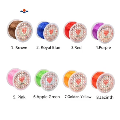 Cuerda de cristal fuerte y elástica hilo elástico rebordear pulsera cordón tamaño 0,8 mm Foto 1 de 4