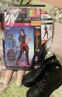 Disguise Girls Descendants Evie Red Jumpsuit Halloween Costume Med With Shoes - Image 1 of 4