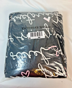 Victoria's Secret Black Fleece Throw Blanket 50 x 60 - New - Soft - Brown - Pink