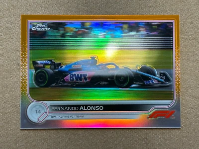 2022 Topps Chrome Formula 1 F1 Fernando Alonso /50 Gold Refractor #115 - Image 1 of 2