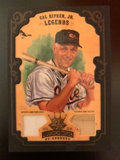 2004 Diamond Kings Black Frame Materials Cal Ripken 8/50 Jersey Number Bat Relic
