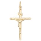 Boys 9ct Gold 47mm INRI Tubelier Crucifix Cross Pendant