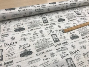 Vintage Paris furnishing fabric upholstery material 140 cms wide labels - Picture 1 of 8
