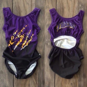 NWT Louisiana State University LSU College Purple Open Back Gymnastics Leotard - Picture 1 of 1