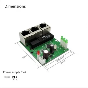 RTL8306E Realtek chipset 90/180 degree RJ45 3 port mini ethernet switch board - Picture 1 of 26