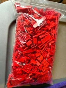 LEGO 1.5 libras de ladrillos rojos clasificados y piezas lote a granel sin usar, en caja, construcción - Imagen 1 de 2