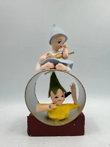 Vintage Pixie Girl Ornamento Giappone Cotone Filato Dream Doll Musicista Violino Natale - Foto 1 di 8