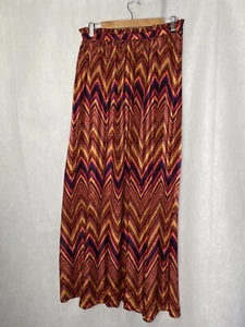 Cavi Skirt Womens Multicolor Chevron Long Maxi Pleated Side Zip USA Size Medium - Picture 1 of 8