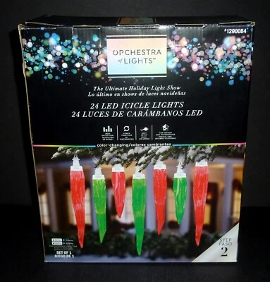 Gemmy Orchestra of Lights Color-Changing 24 LED Icicle Lights #1290084 NEW!! - Image 1 of 4