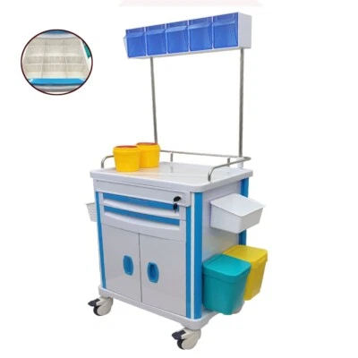 Carro de anestesia médica móvil carro de medicamentos médicos con cobro de suciedad y rueda EE. UU. Foto 1 de 4