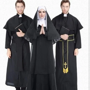 Nuns Priests Halloween Cosplay Religious Catholic Church Costume Clothing - Picture 1 of 10