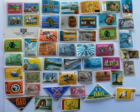 Ghana Stamps Collection - 50 to 800 Different Stamps Cover