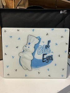 RARE Pillsbury Doughboy Poppin'Fresh Ol'Blue Eyes Glass Cutting Board 2007 NEW - Picture 1 of 5