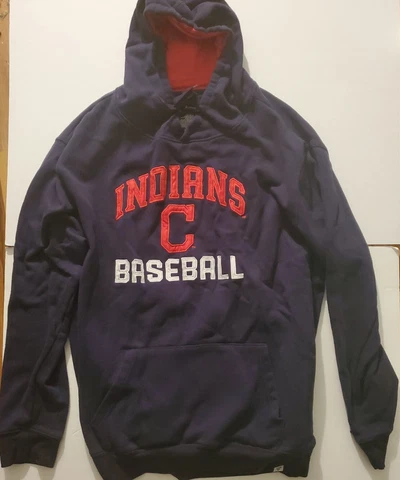 Men's Fanatics Cleveland Indians Hoodie Pullover 2XL MLB Guardians Cover