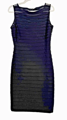 Vestido Adrianna Papell negro sin mangas con bandas en capas talla 10 Foto 1 de 4