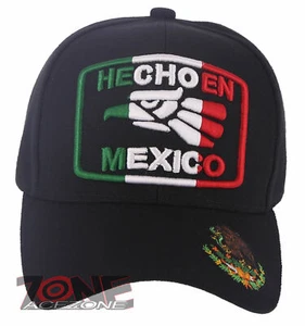 NEW! HECHO EN MEXICO MEXICAN EAGLE BASEBALL CAP HAT BLACK - Foto 1 di 4