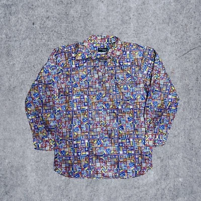 Camisa de Viento Obermeyer Vintage Años 70 Colorida Retro Cuadros Mod Flor Para Hombre Mediana Foto 1 de 4