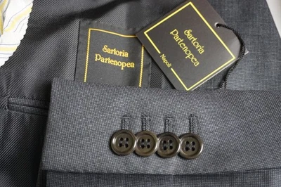 Sartoria Partenopea Gris Cabeza de Uñas Lana 2 Piezas Traje Chaqueta Pantalones 40R 50EU NUEVO Foto 1 de 4