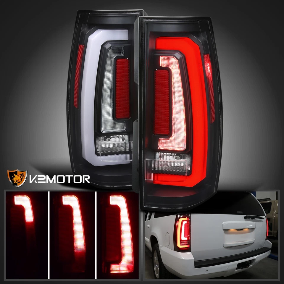 Black Fits 2007-2014 Chevy Tahoe Suburban LED Tail Lights Sequential Signal Lamp Foto 1 de 4