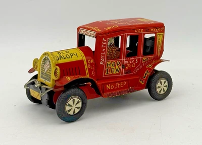 Juguete de fricción de hojalata vintage Line Mar Jalopy Japón Foto 1 de 4