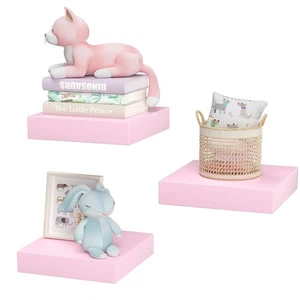 Piccoli Mensole Galleggianti Rosa da Parete - 6 Pollici Mini Ripiani Quadrati per Camera da Letto... - Foto 1 di 7