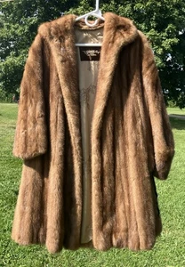 Vintage The Higbee Company Fur Salon Mink Fur Wrap Coat Project Piece Upcycle - Picture 1 of 19